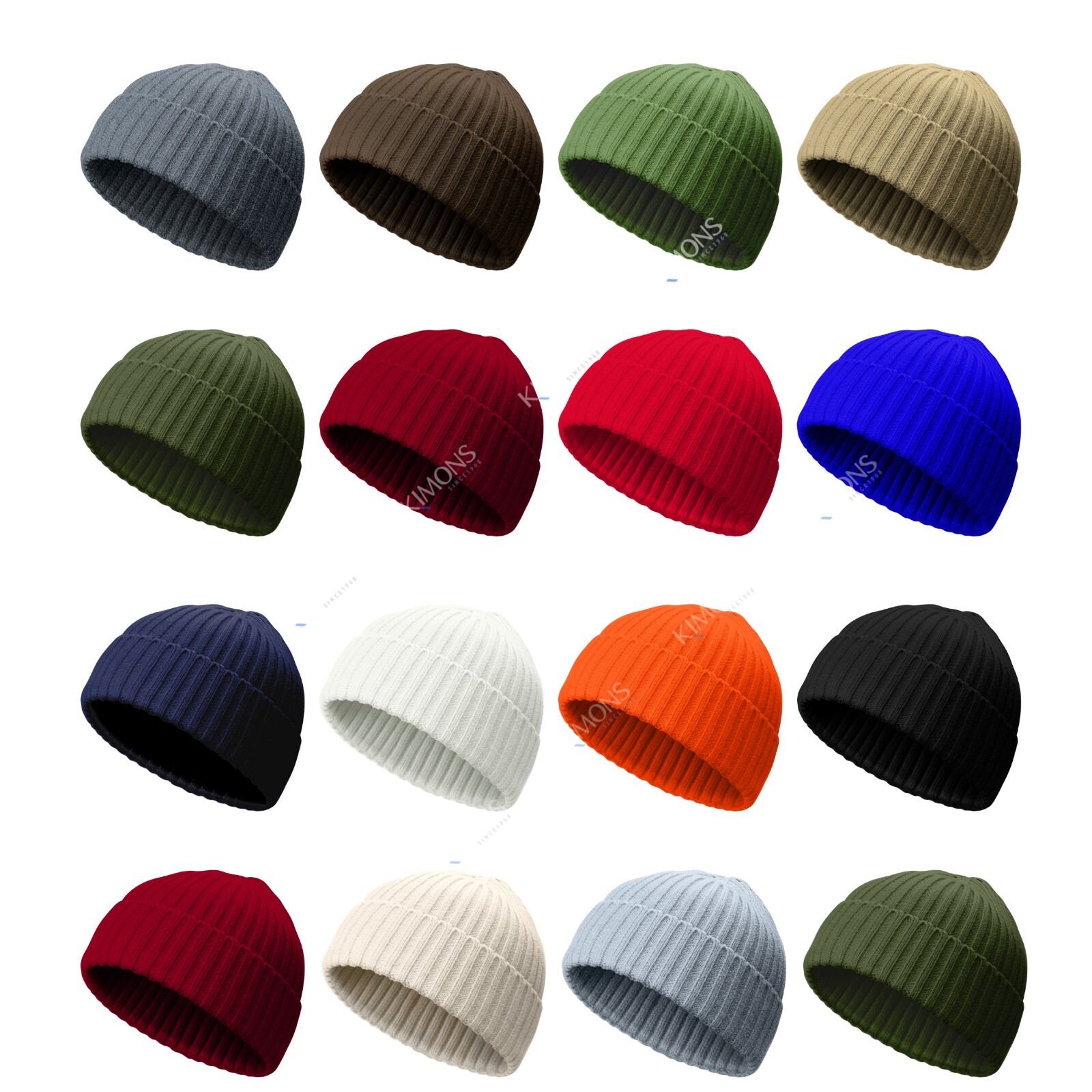 Mini Short Fisherman Beanie Hat Ribbed Winter Warm Knitted Skull Cap cuff II