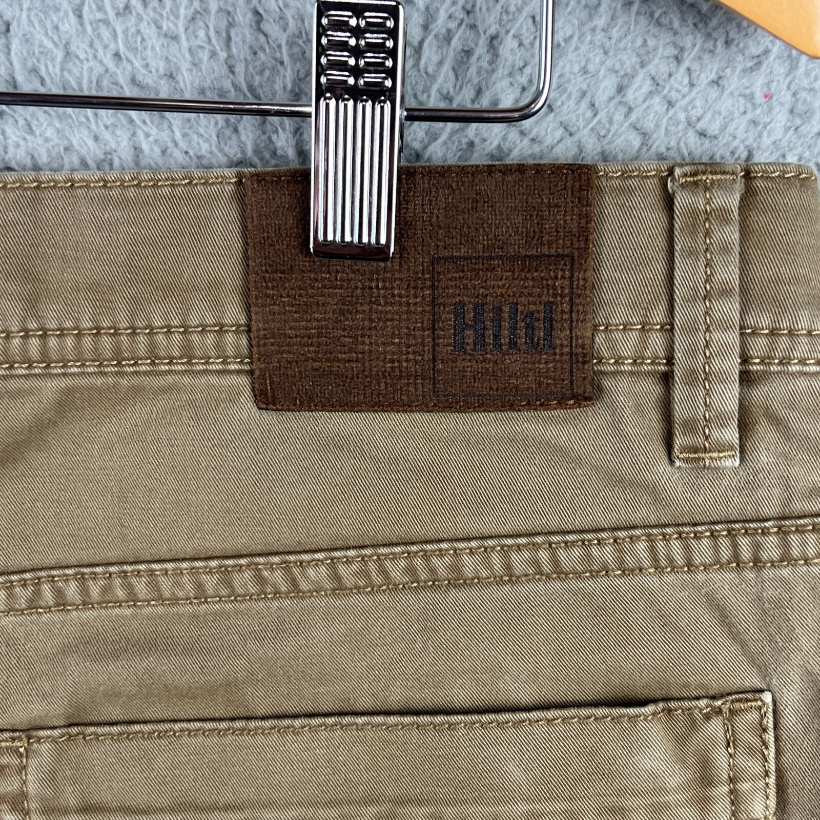 Hiltl Two Face Green Chino Pants Mens 40×34 Stretch Cotton Blend 5 Pocket
