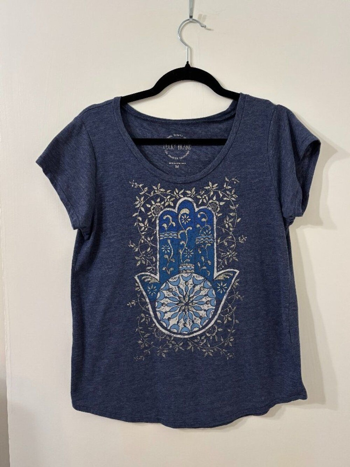 Lucky Brand Ancient Hamsa Hands Women’s M Blue Heather