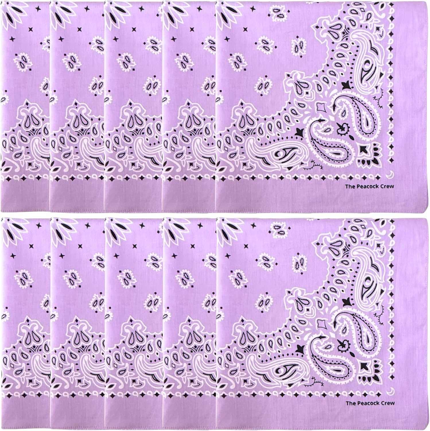 Premium Soft Cotton Bandanas Pack for Men and Women Paisley 22 X 22 Inches