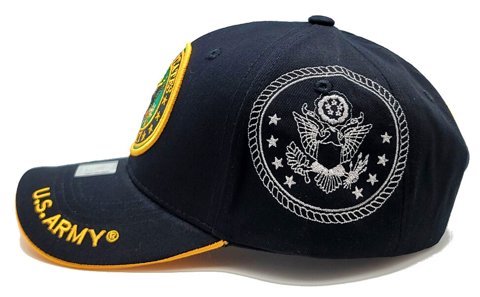 JM Warriors New Licensed U.S. Army Crest Military Black Gold Era Hat Cap