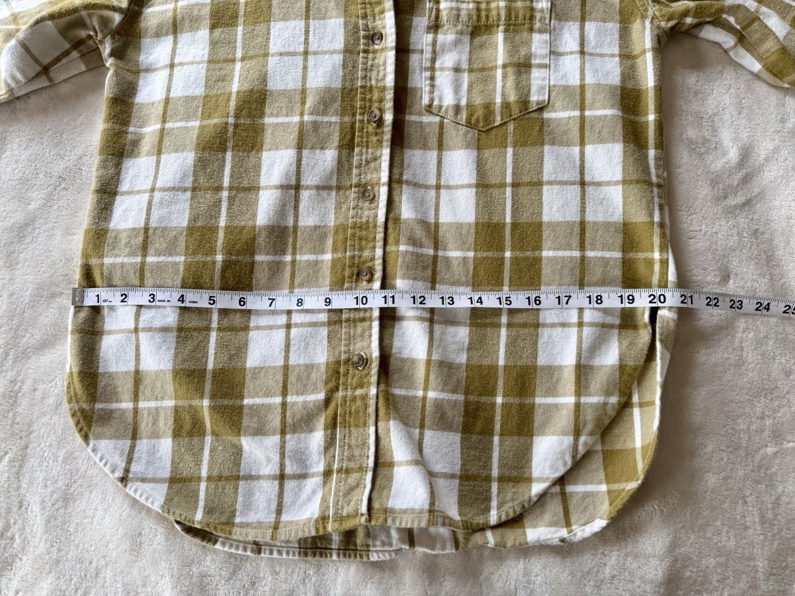 Universal Thread Mustard & White Plaid Button Front Oversize Shirt XS
