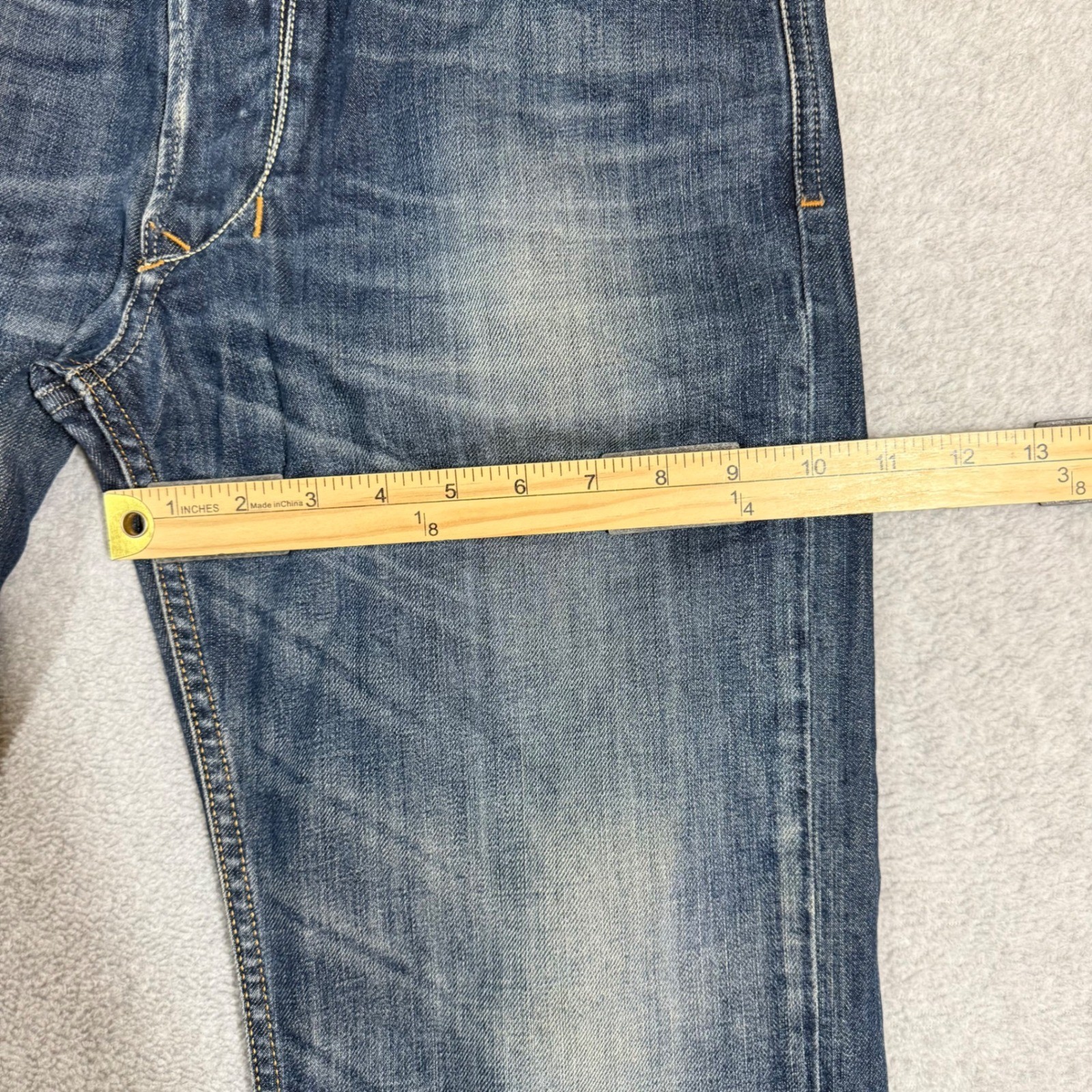Diesel Industry Mens Straight Leg Blue Denim Jeans 30×32 Button Fly Cotton