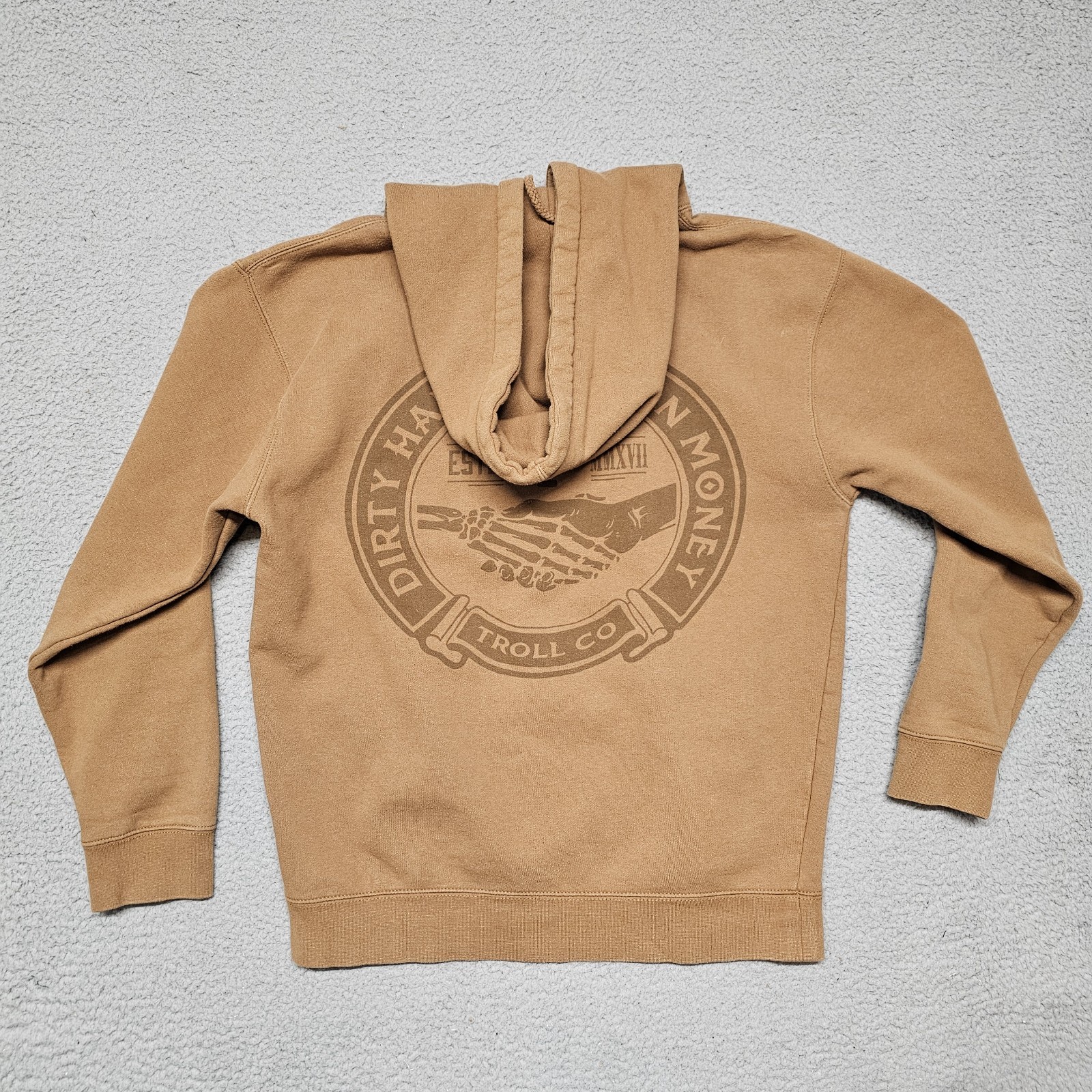 Troll Co Hoodie Mens Medium Pullover Sweatshirt Dirty Hands Clean Money Graphic