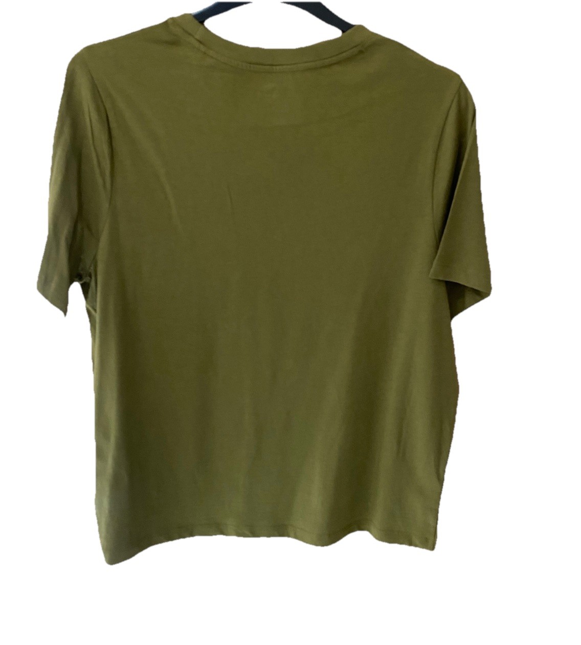 Ladies Dark Green Cotton Short Sleeve T-Shirt / Top Size 16 Round Neck New