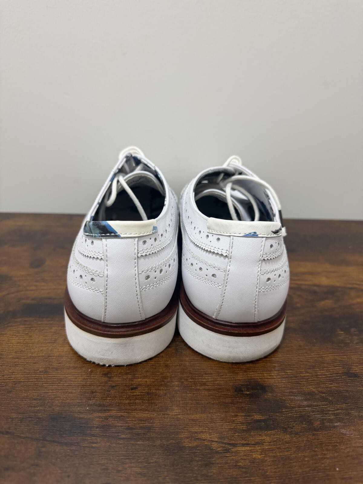 Paisley & Gray White Leather Wingtip Oxford Dress Shoes Size 10