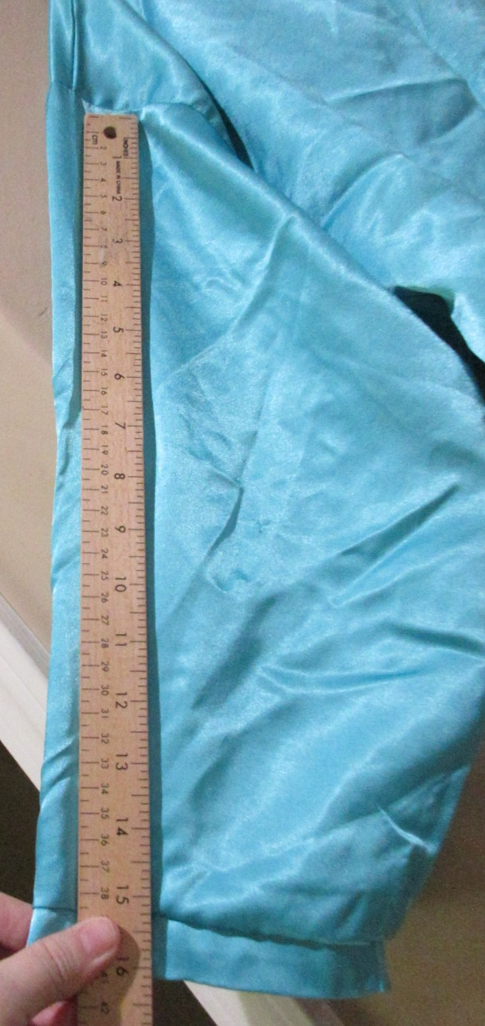 Vtg. E.J.C. Intimates Pajama Set Women Lg Blue Embroidered Silky Polyeseter