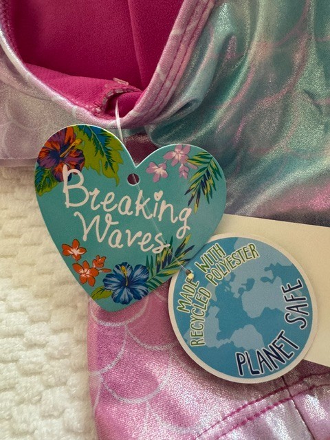 NWT Breaking Waves Girls’ 2-Piece Swimsuit | Mermaid Scale Print | Size 5