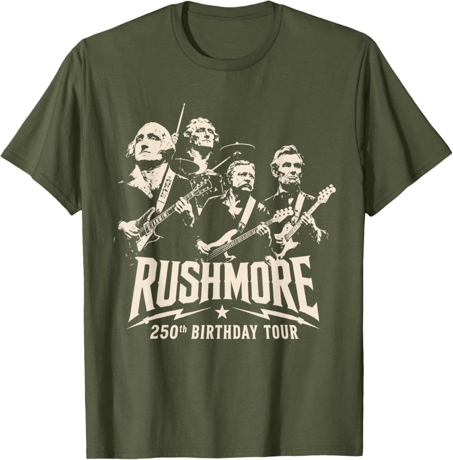 Funny Mount Rushmore 250th Birthday Tour Rockstar Graphic T-Shirt