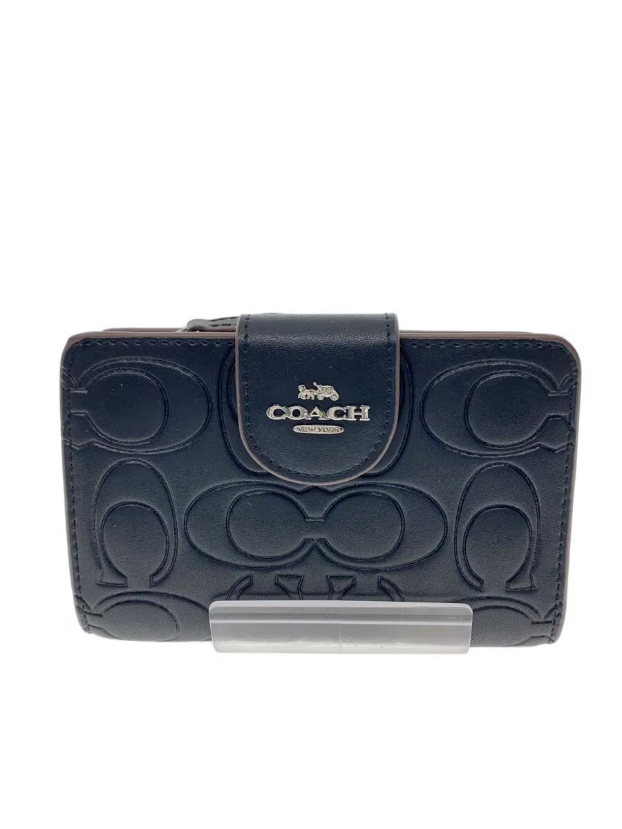 COACH Bi-fold Leather Wallet, Black, Women’s, cm241