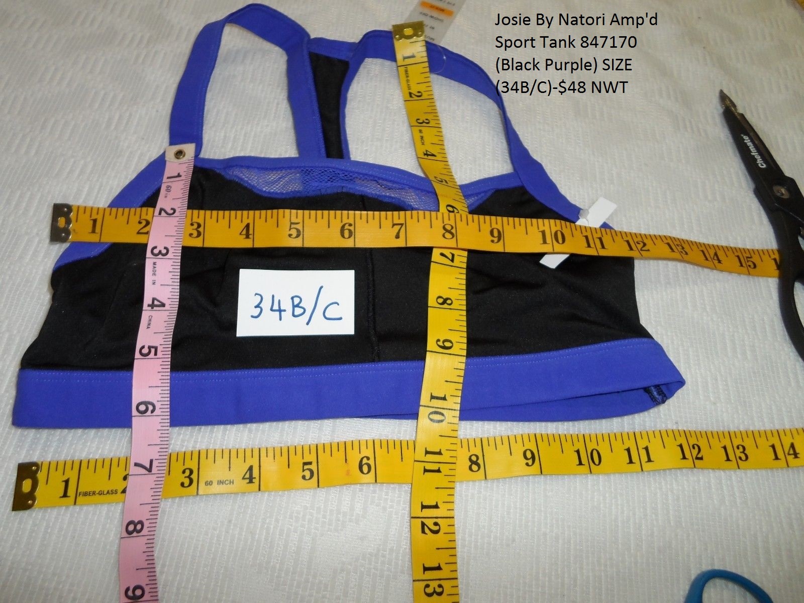 Josie By Natori Sport Bra Black Purple 34B/C Black Pink 34B-C 32D/DD