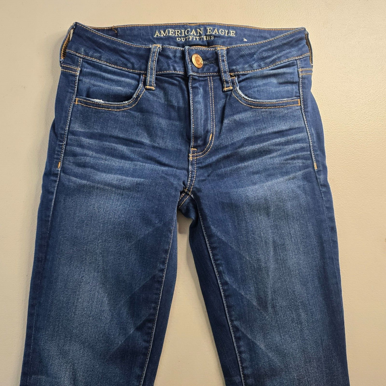 American Eagle Jegging Women’s 2 Regular Blue Dark Wash Super Stretch X