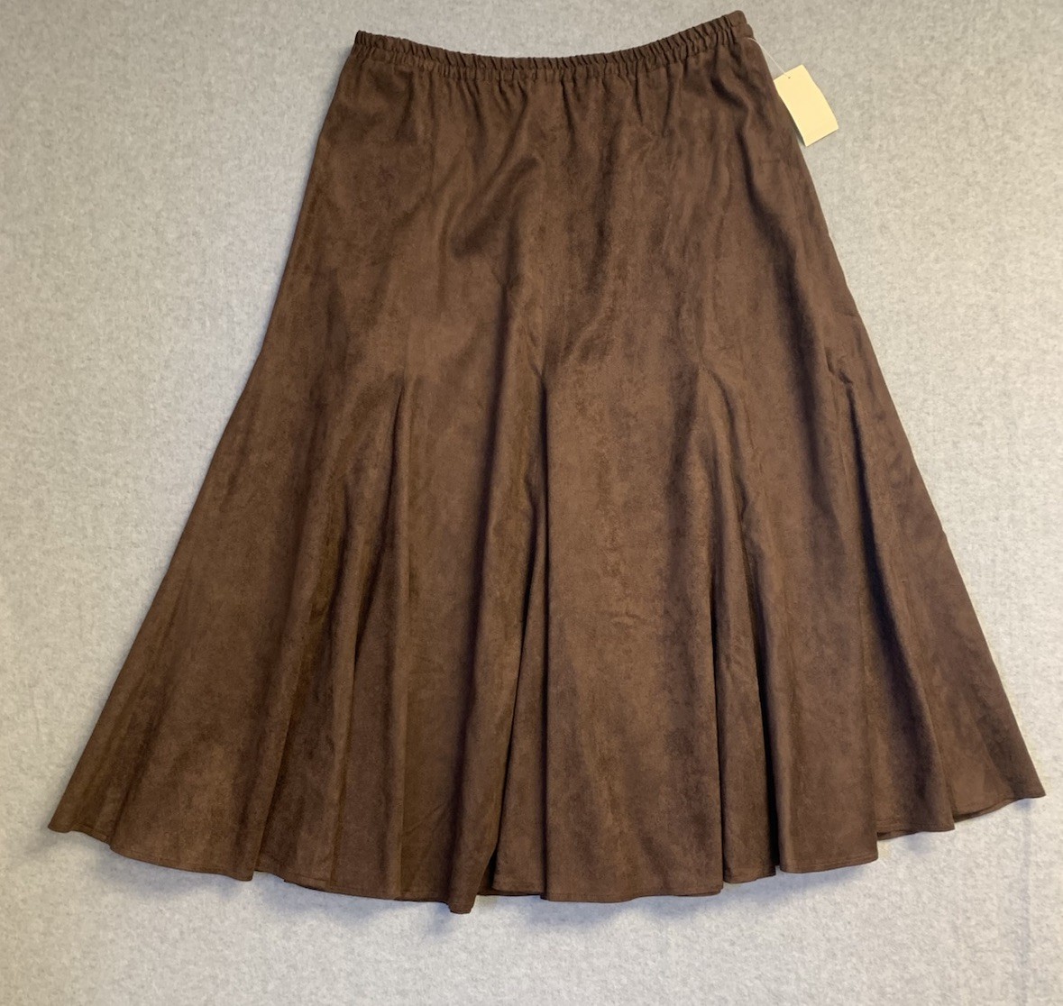 Coldwater Creek Maxi Skirt Womens PL Brown Moleskin Western Boho Rodeo