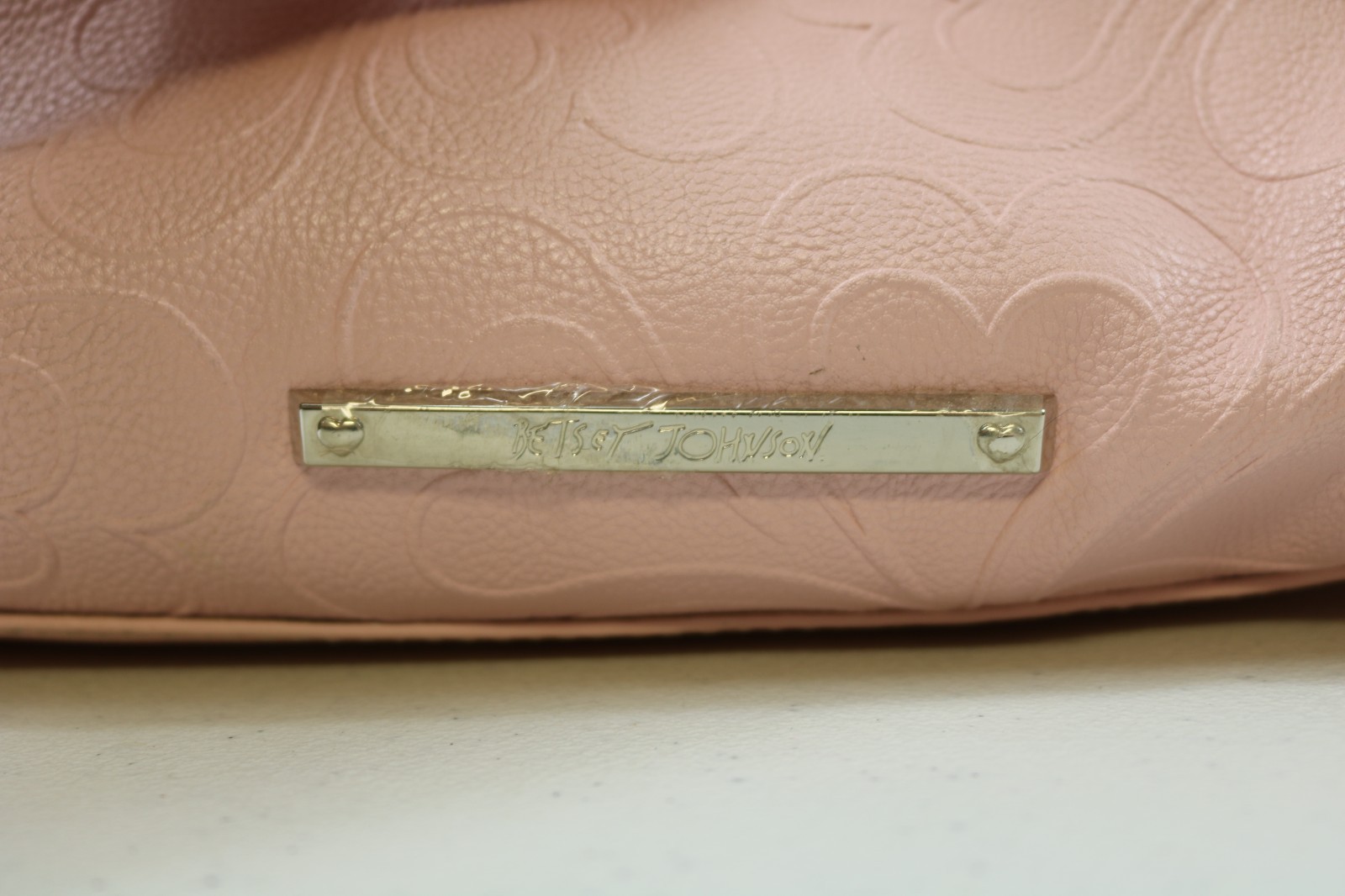 Betsey Johnson XO Mona Blush Heart Studded Handbag Crossbody