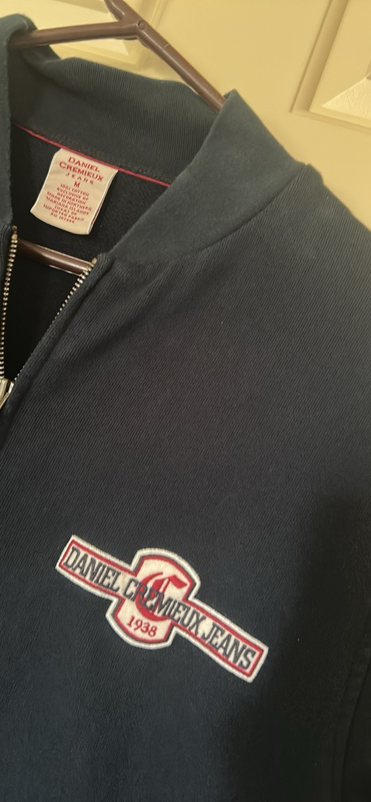 Daniel Cremieux Jeans Men’s M Full Zip Fleece Sweatshirt Navy Pockets Logo