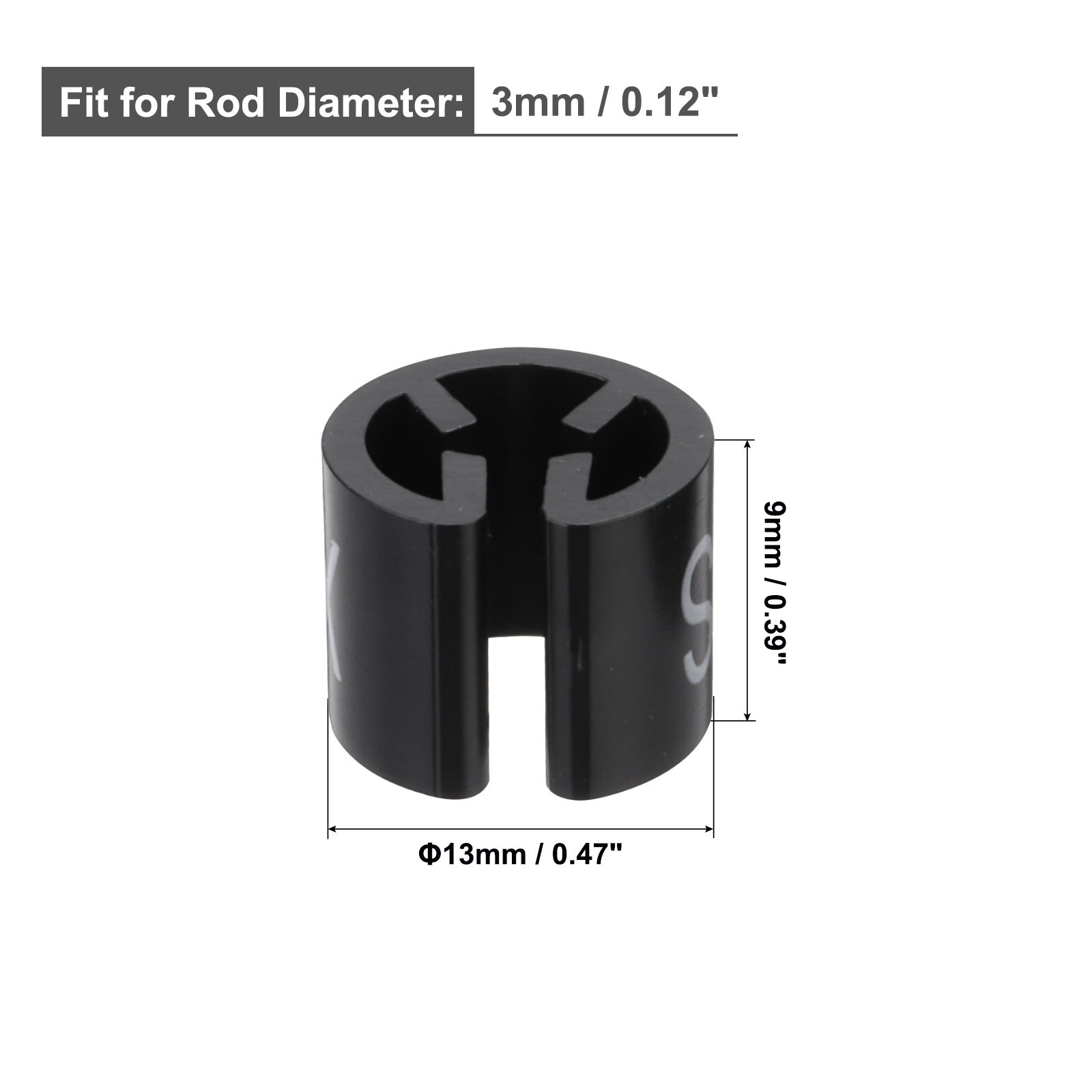 Clothes Hanger Marker XXS/XS/S/M/L/XL/2XL/3XL/4XL/5XL Black 3mm Rod 250Pcs