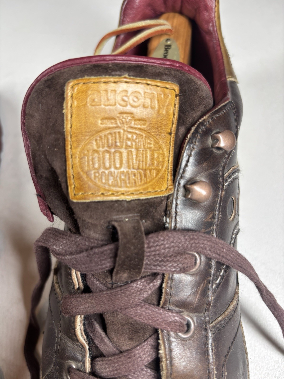 Wolverine x Saucony Shadow Original 1000 Mile Men 12.5 Leather Sneakers Rare USA