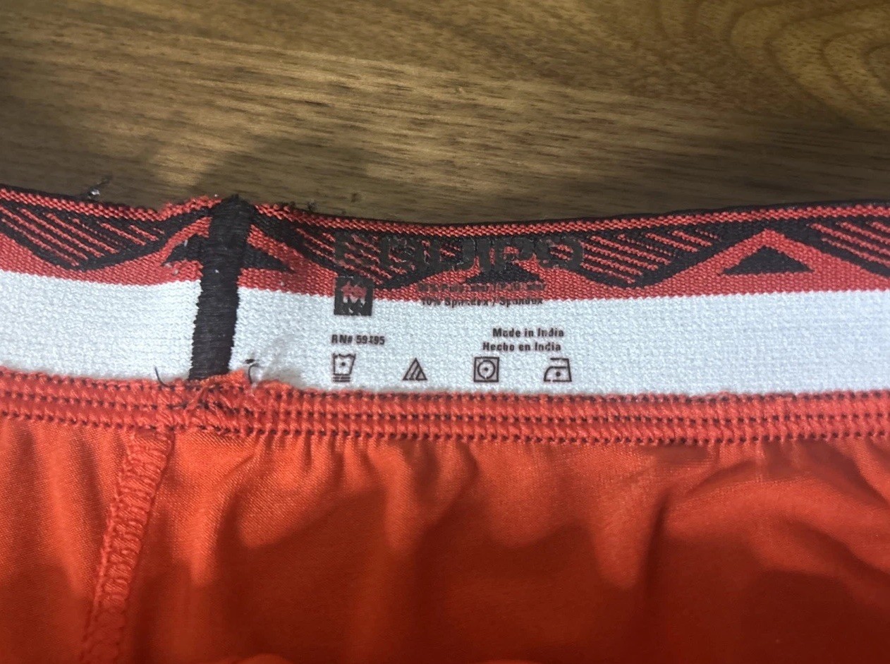 Mens Underwear Equipo Brazillan Trunk Size M Red Street Logo Waist Band Ringer