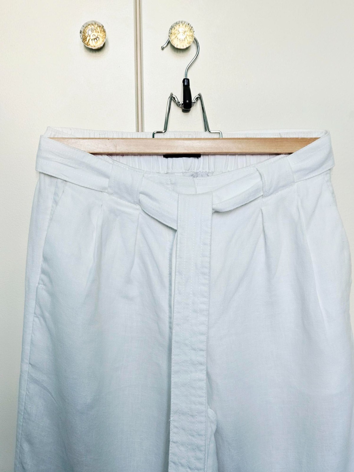 Premium White Linen Trousers M&S Collection size 10