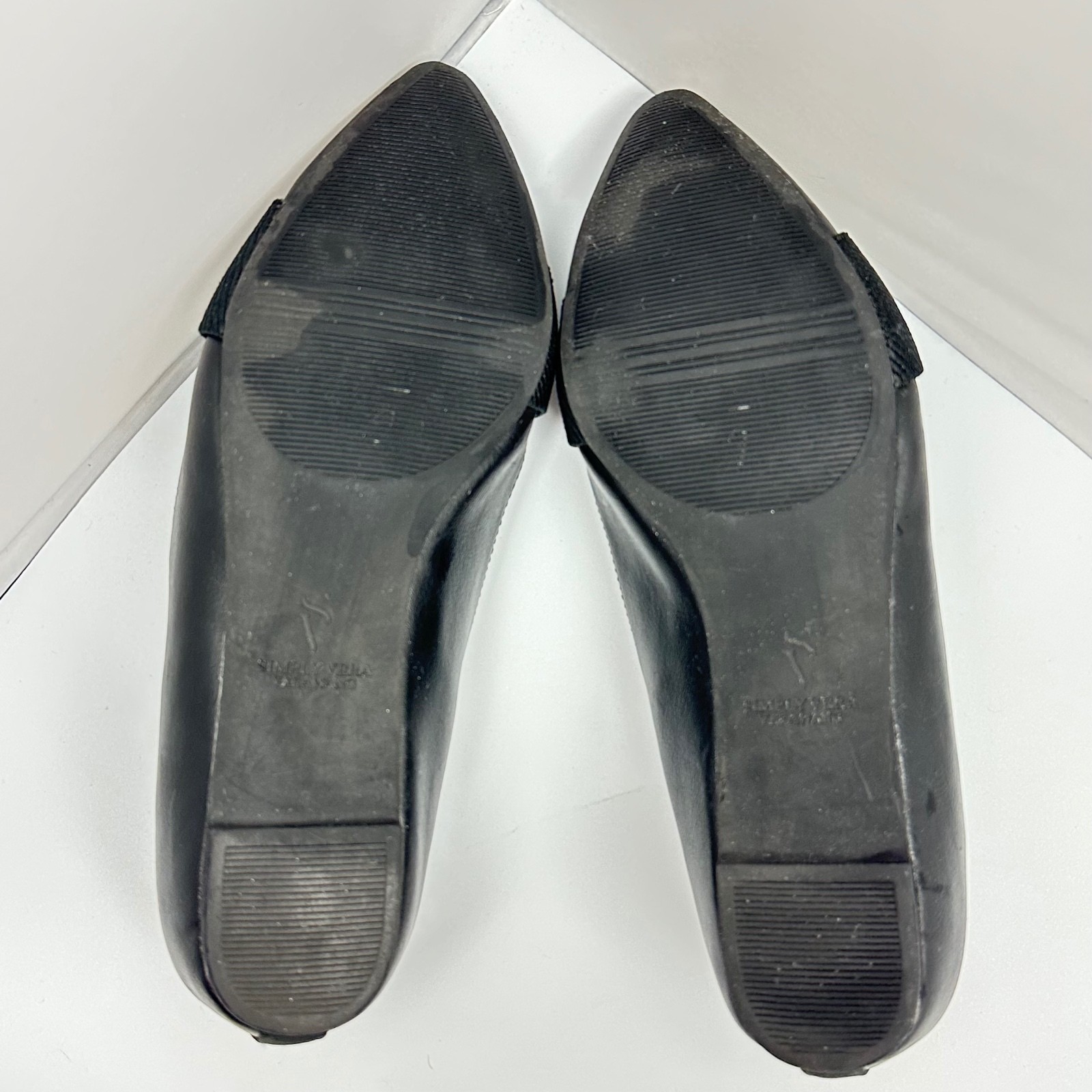 Simply Vera Vera Wang Pointed Toe Ballet Flats Black Slip On Dress Shoes 7.5
