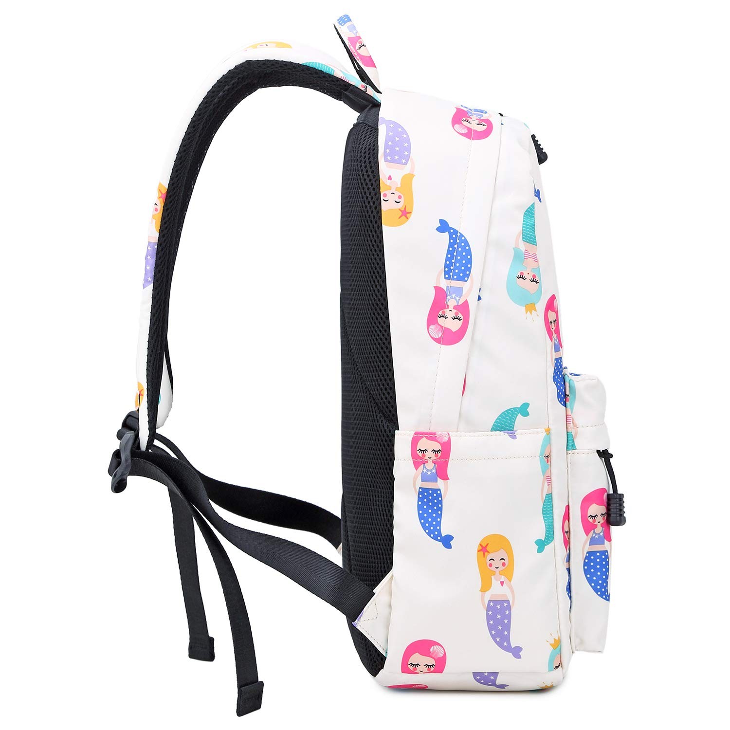 Mermaid Backpack 10.2″x4.7″x16.1″ Water Resistant with Lunch Bag – Cute