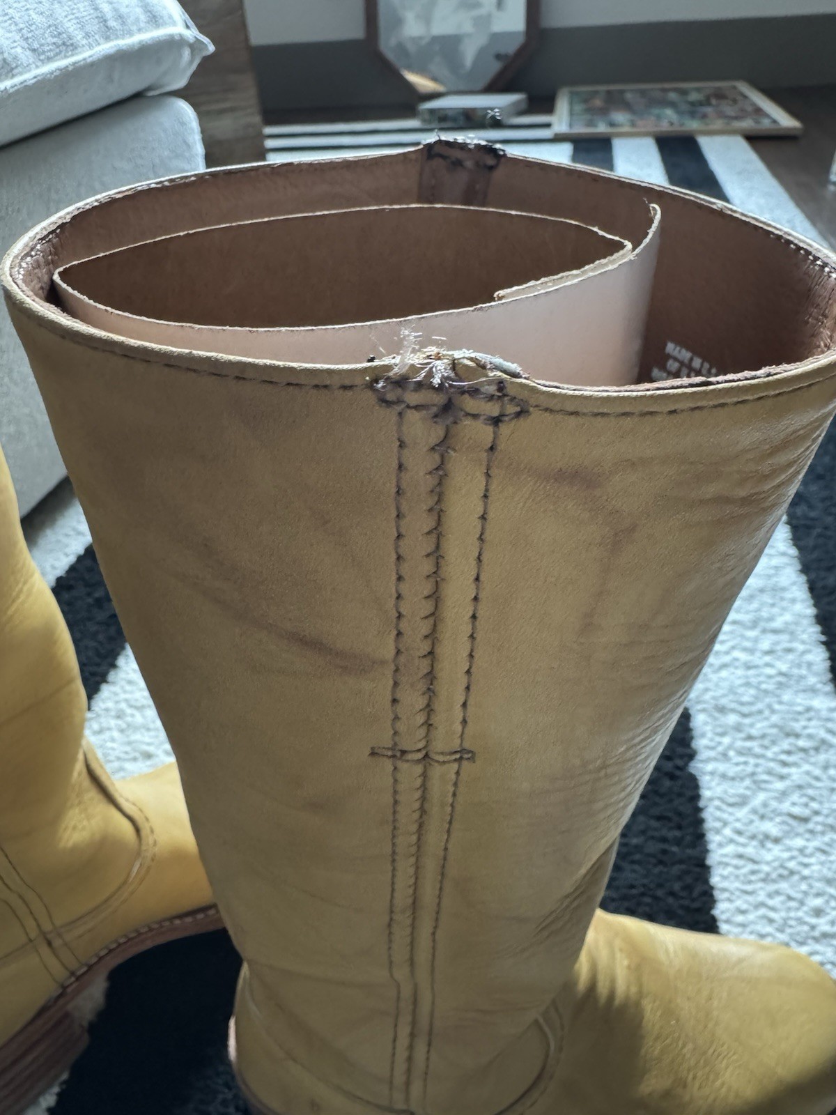 Frye Campus 14L Leather Boots in Banana – MSRP $498 Sz 6.5