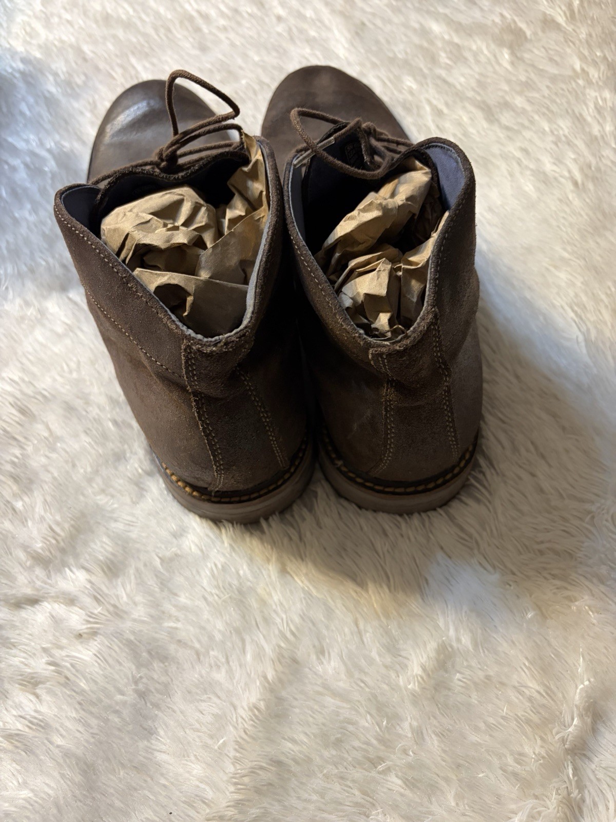 Mark Nason Skechers Men’s Brown Leather Chukka Lace-Up Round Toe Boots 10.5