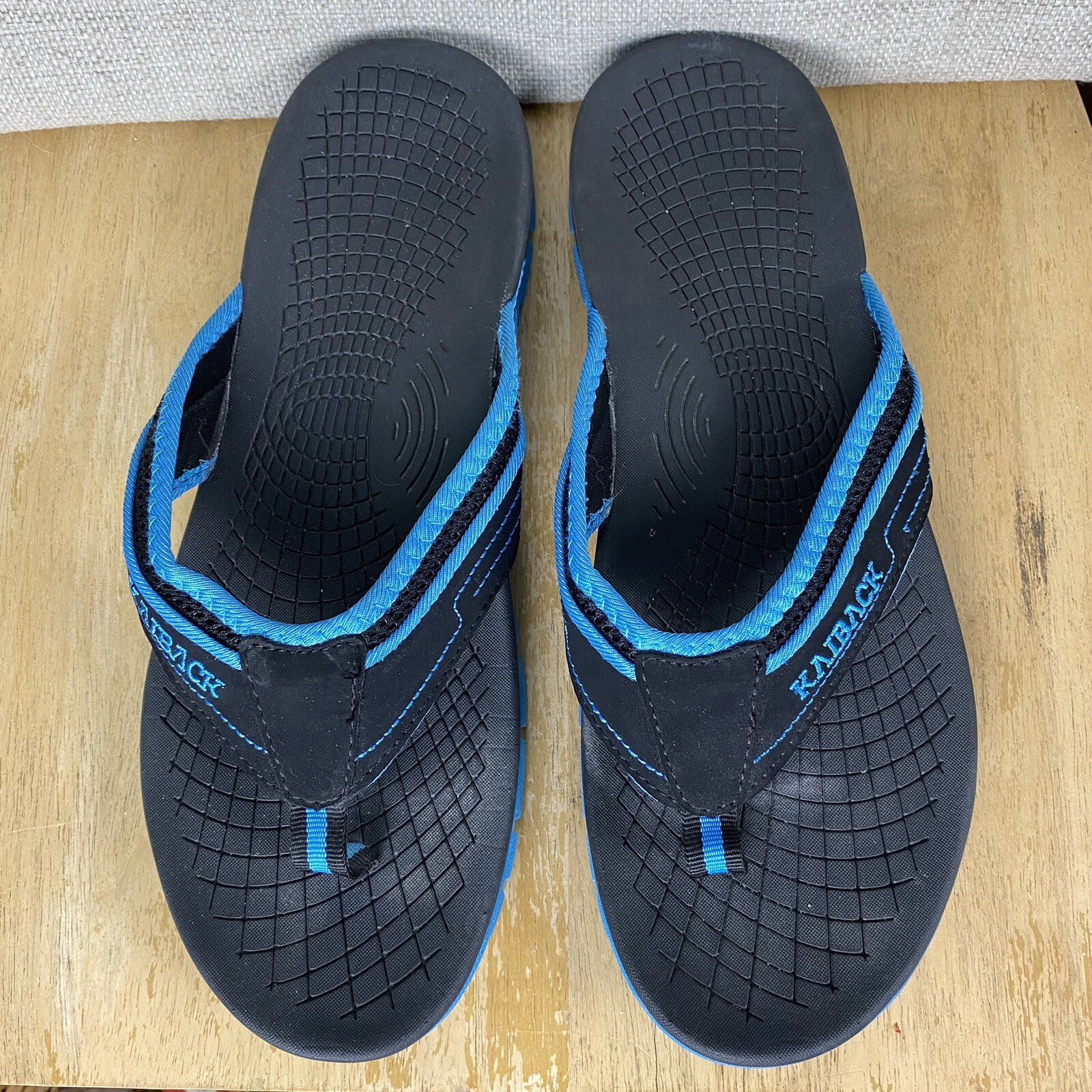 Kaiback Fahrenheit Outdoor Sport Flip Flop Beach Sandal Mens 12 Blue Black Thong