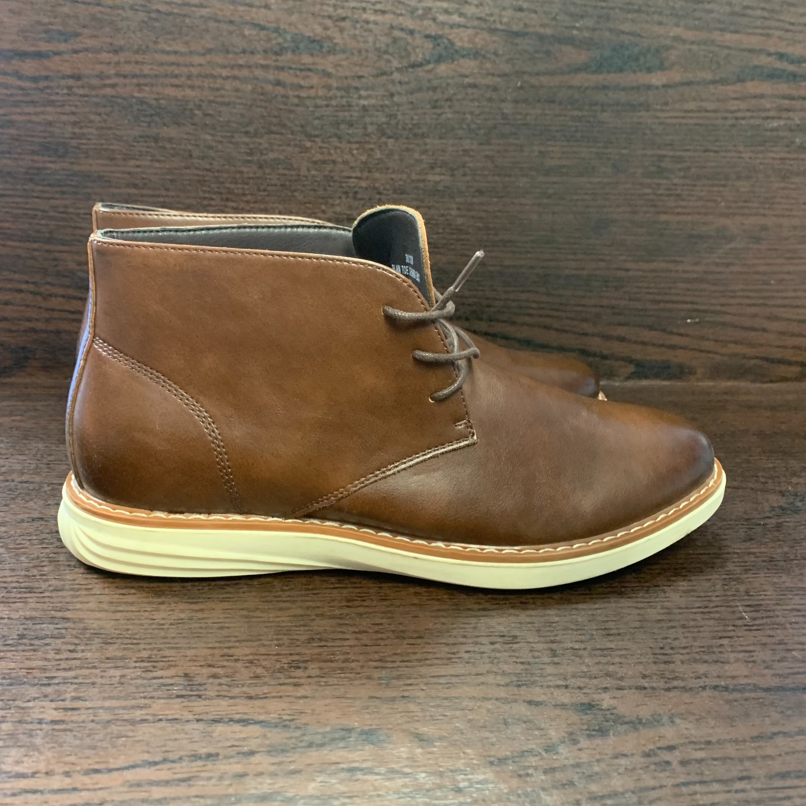 Nordstrom Rack Men’s Plain Toe Chukka Boot 11 Brown Faux Leather Lace Up Comfort