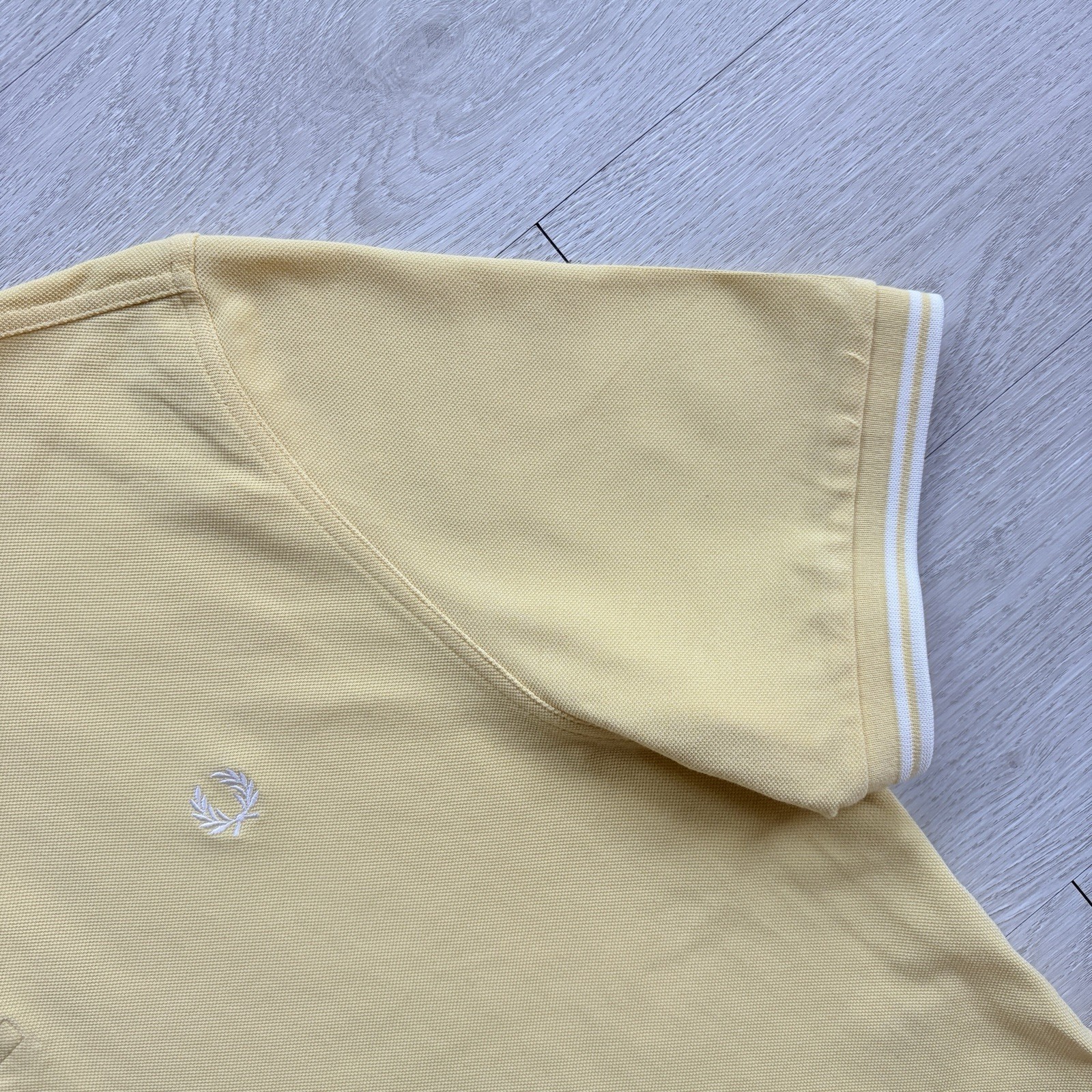 Fred Perry M3600 Short Sleeve Twin Tipped Polo Shirt Yellow Mens Size 2XL XXL