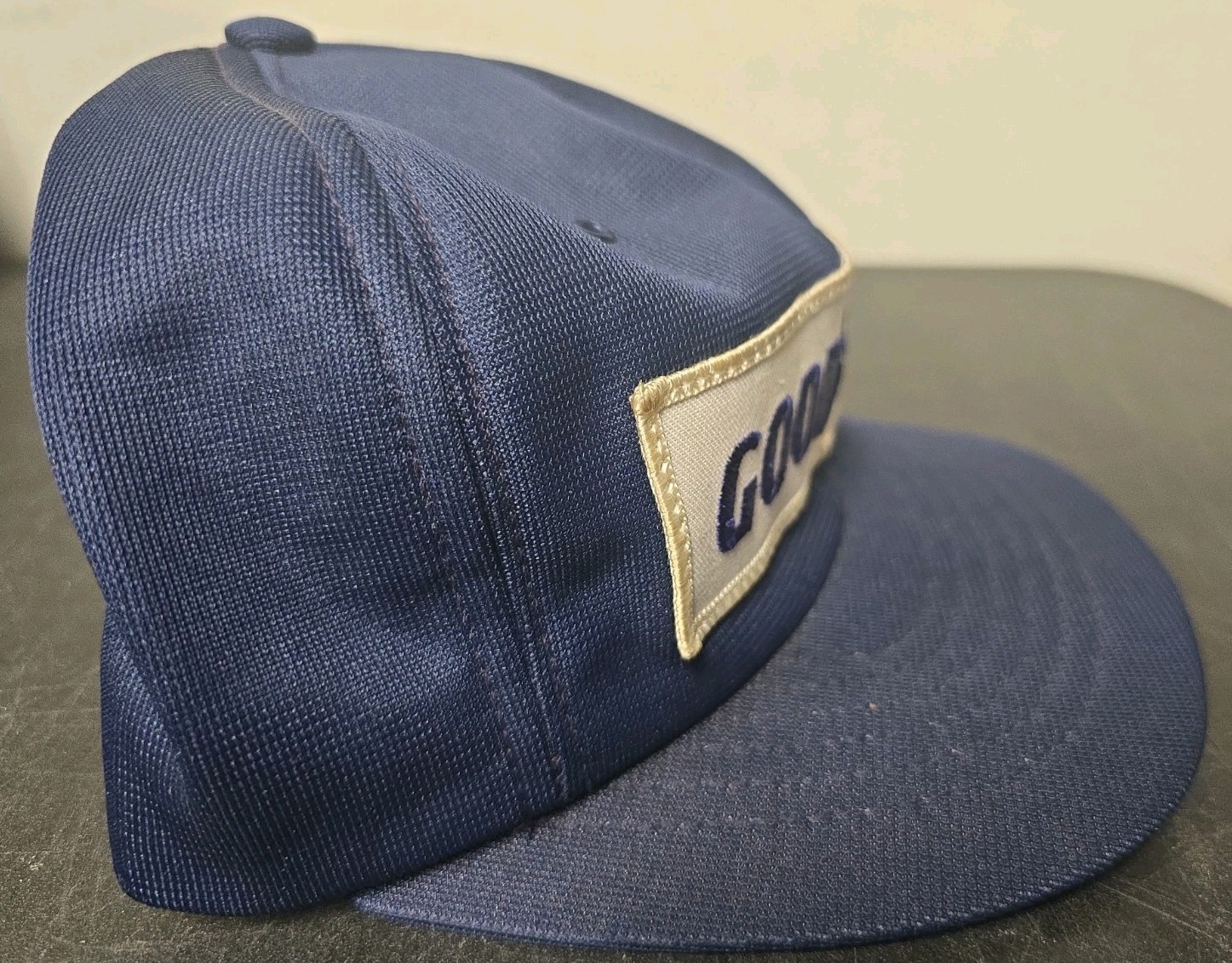 Vtg Goodyear Tires Swingster Hat Navy Blue Trucker Cap Patch