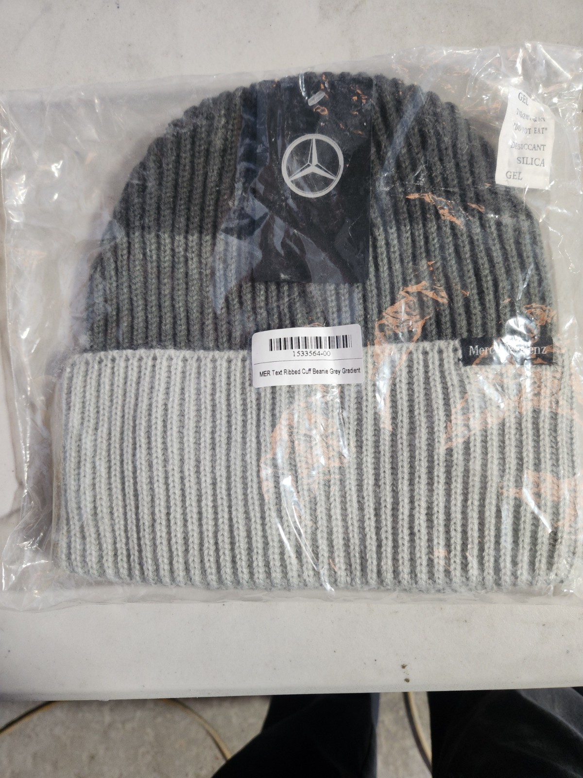 Mercedes-Benz Ribbed Cuff Beanie Gradient Gray Hat Men