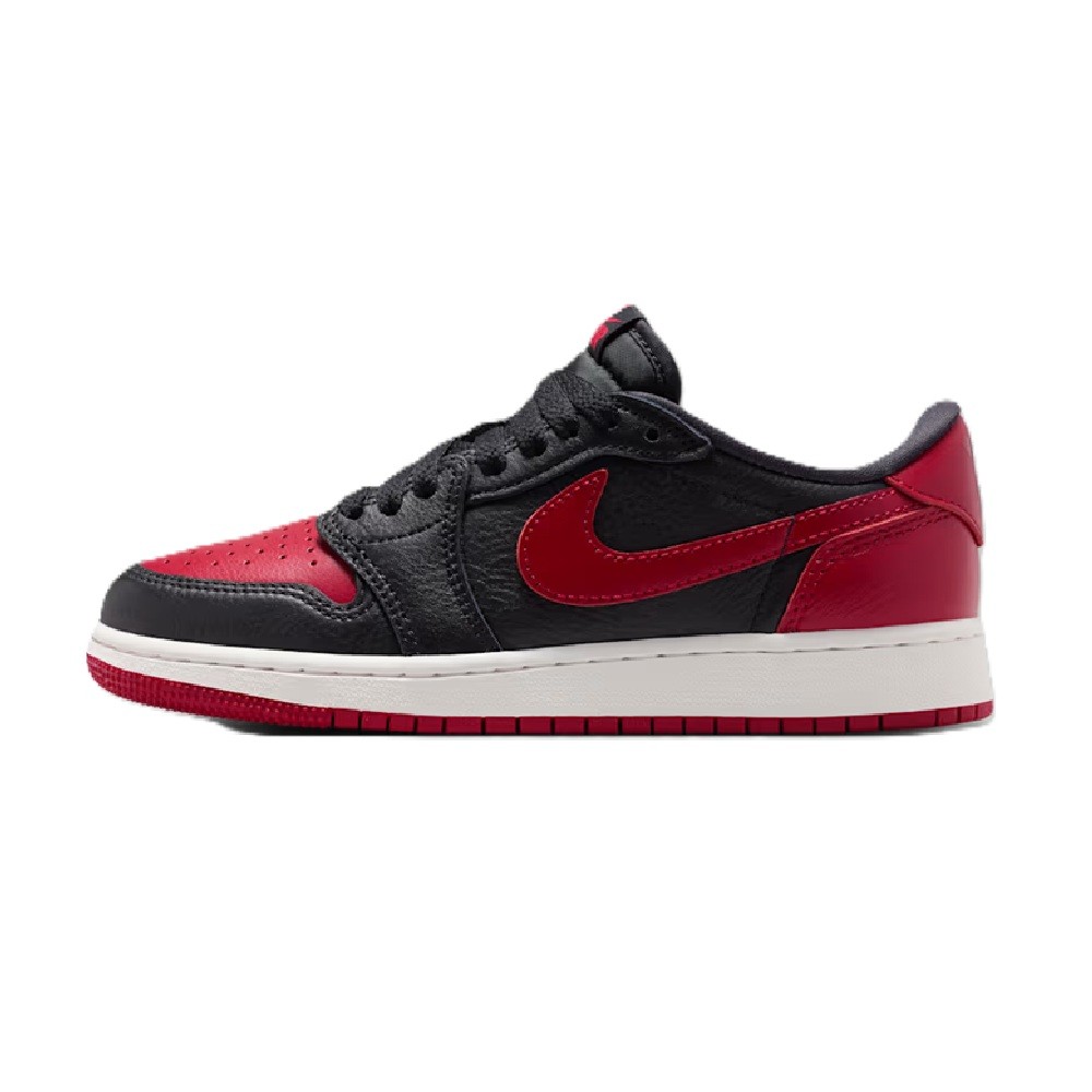 Big Kid’s Jordan 1 Retro Low OG “Banned” Blk/Blk-Varsity Red (IW6277 001)