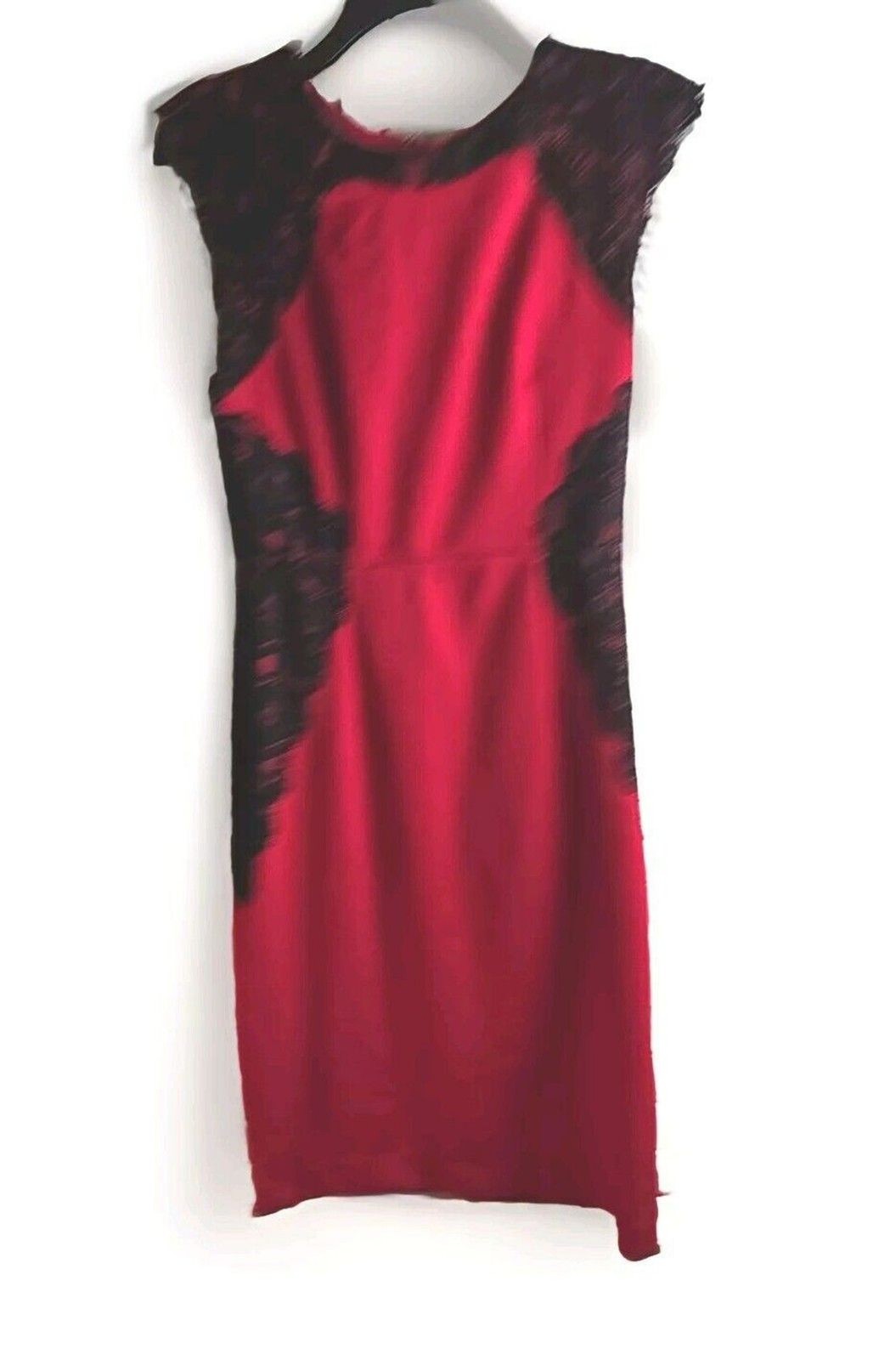 Nicole Women’s Red Black Lace Sheath Cocktail Dress Sleeveless Size M