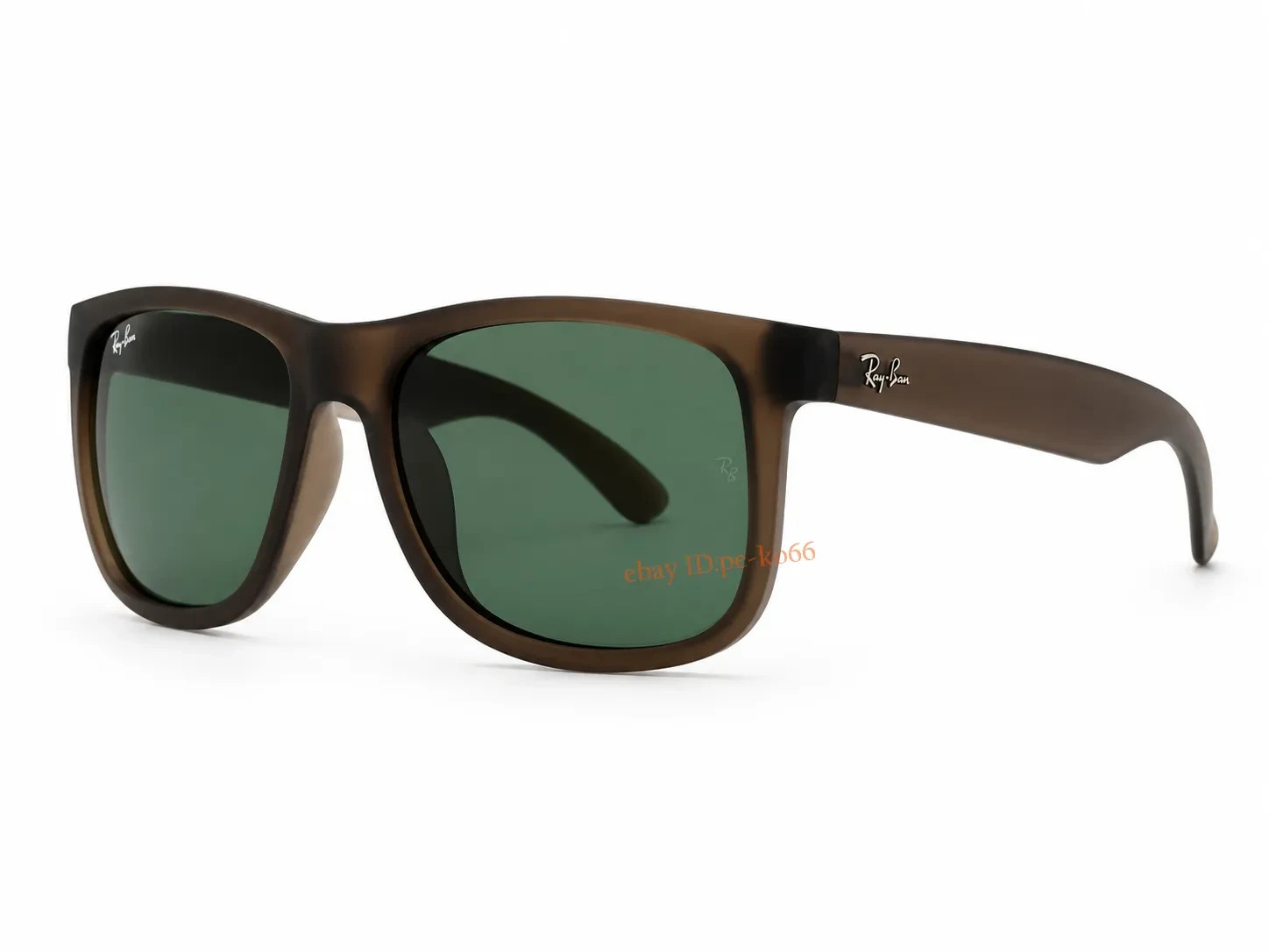 Ray-Ban RB4165 Justin Classic Sunglasses Matte Opal Grey Green Lens 54-16 UV400