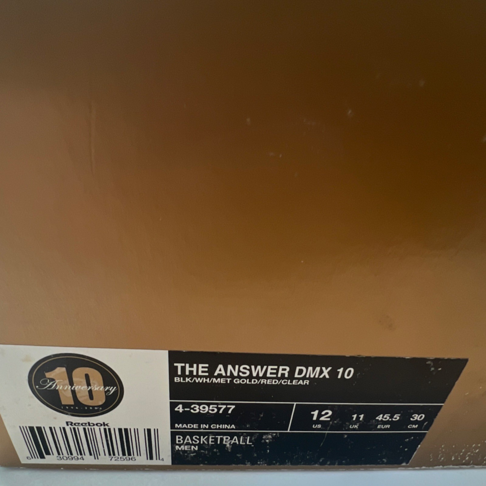 Reebok The Answer DMX 10 10th Anniversary Basketball Shoes 4-39577 2013