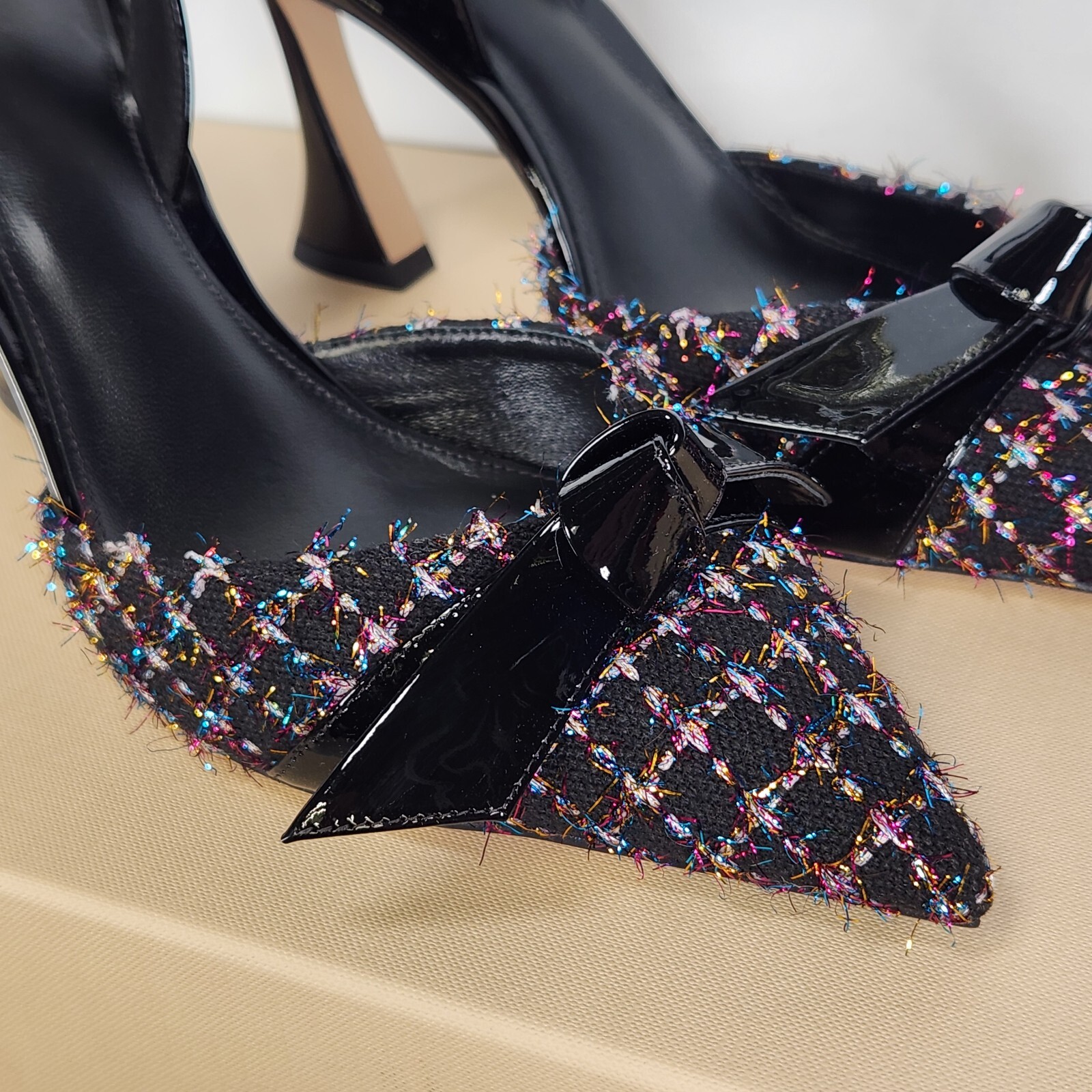 Size 10 (IT 40) – Alexandre Birman Clarita Bell Slingback- Multicolor / Tweed