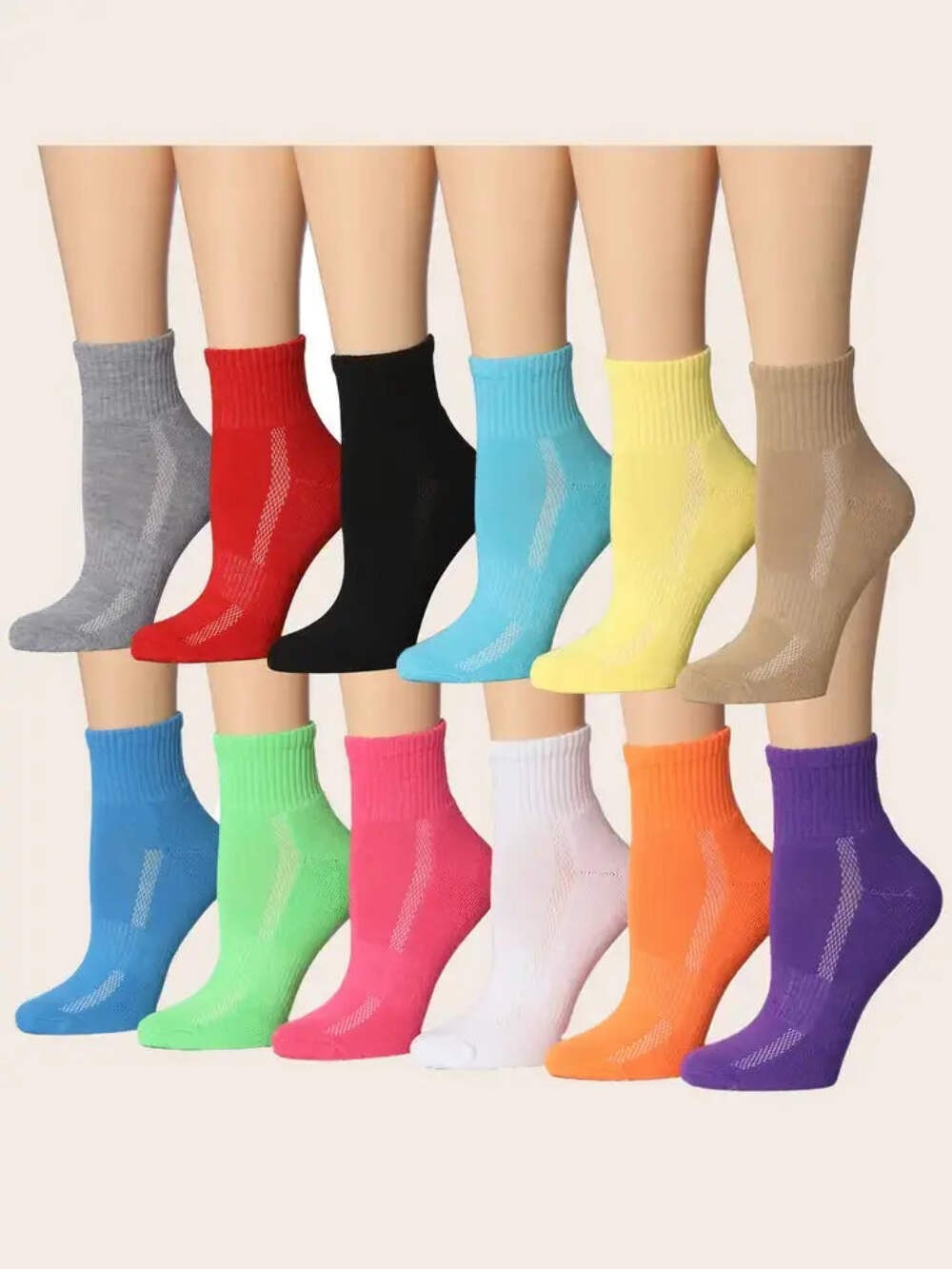 Tip Toe Women Sport Soft & Breathable Cushioned Athletic Crew Socks, 3 Pack