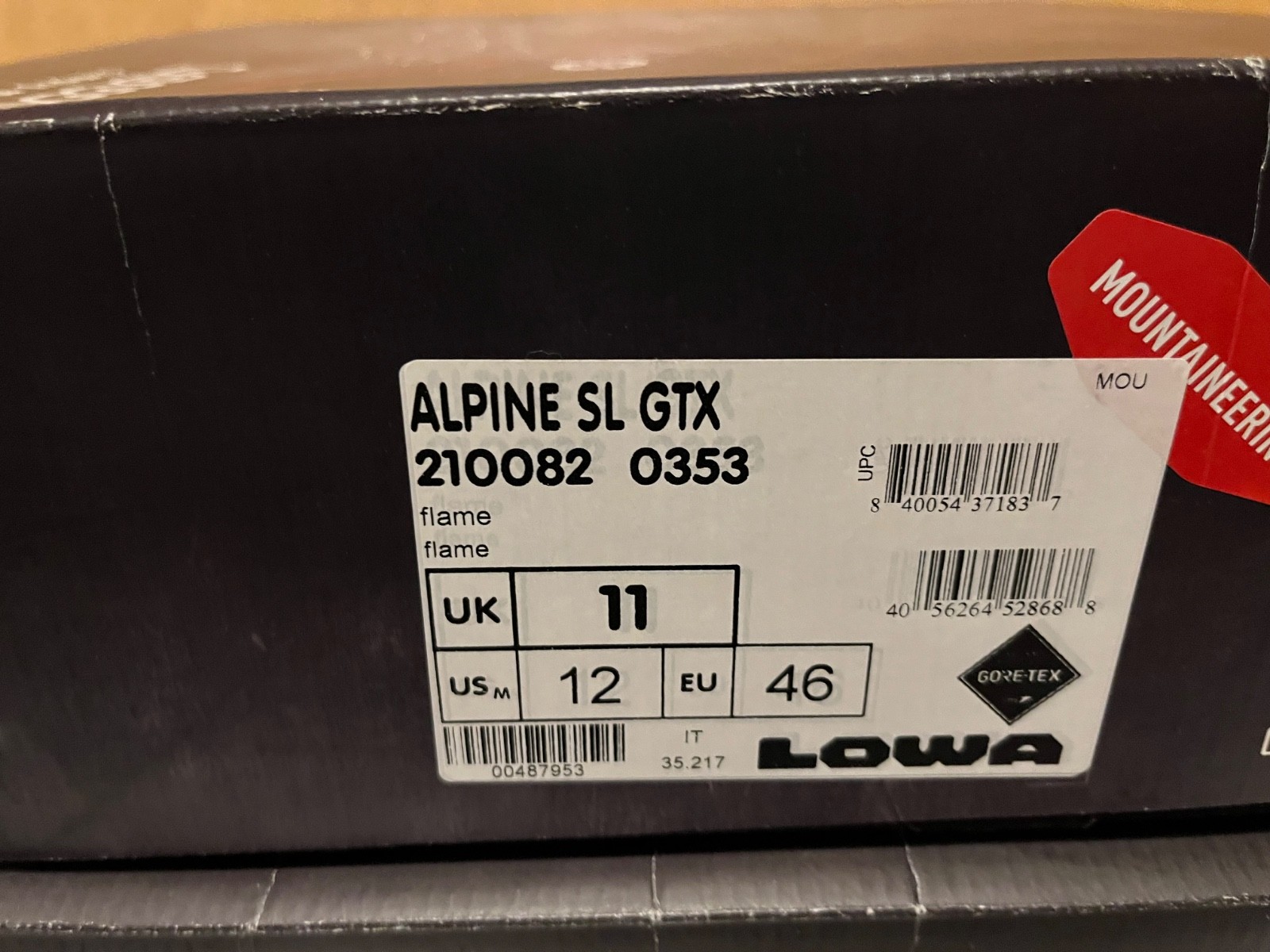 LOWA Alpine SL GTX GoreTex Flame Boots Hiking Trekking Mountaineering MADE ITALY