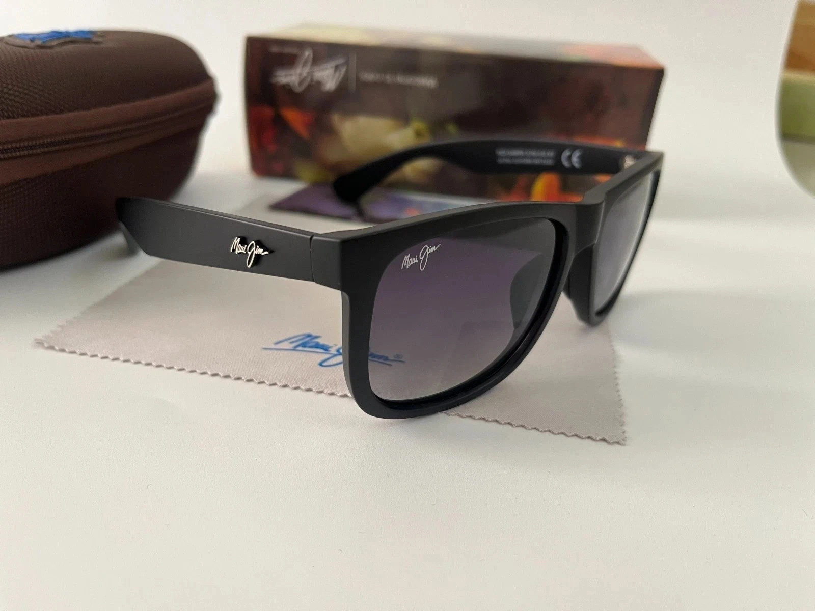Maui Jim RED SANDS Matte Black Frame + Blue/Grey/Green Polarized Sunglasses