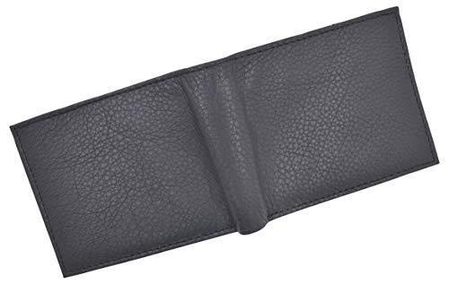 Cavelio Mens Black Premium Leather Slim Flap Up Card Id Holder Bifold Wallet