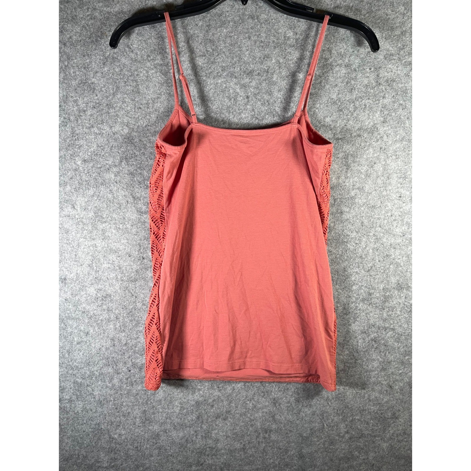 LOFT Ann Taylor Coral Orange Crochet Lace Chevron Camisole Tank Top XS