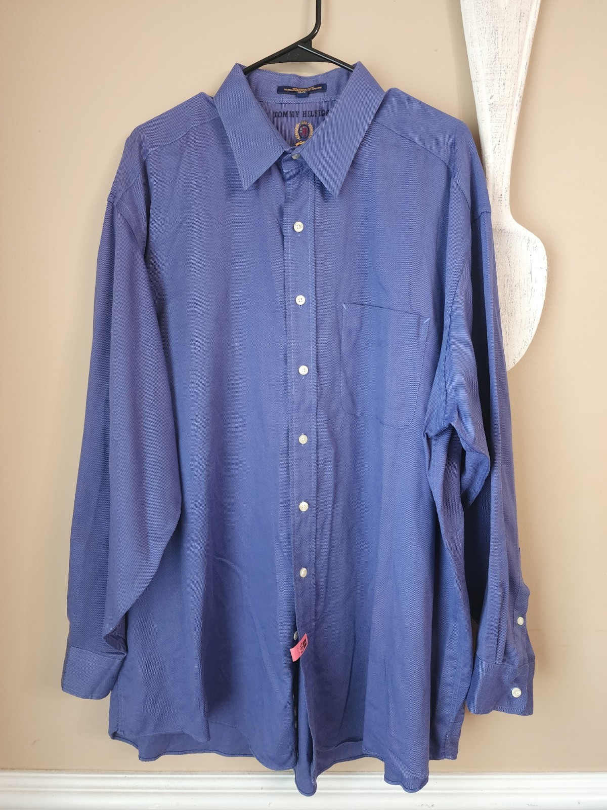 Vintage Tommy Hilfiger Button Down Shirt Men’s Size 17 1/2 Tall 35-36 Purple