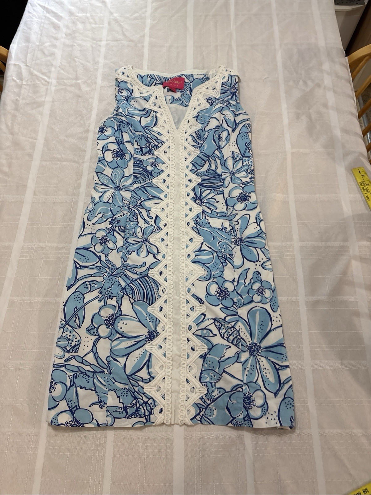 Lilly Pulitzer Melani Shift Coastal Blue Dress Summer Fun Casual Size 2