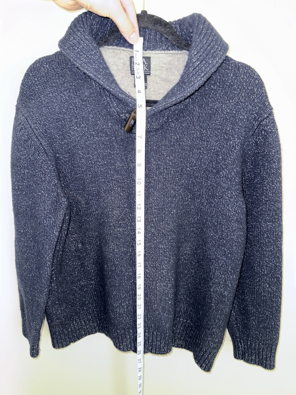 Jos. A. Bank Blue Knit Wool Shawl Collar Pullover Sweater Men’s Size XL