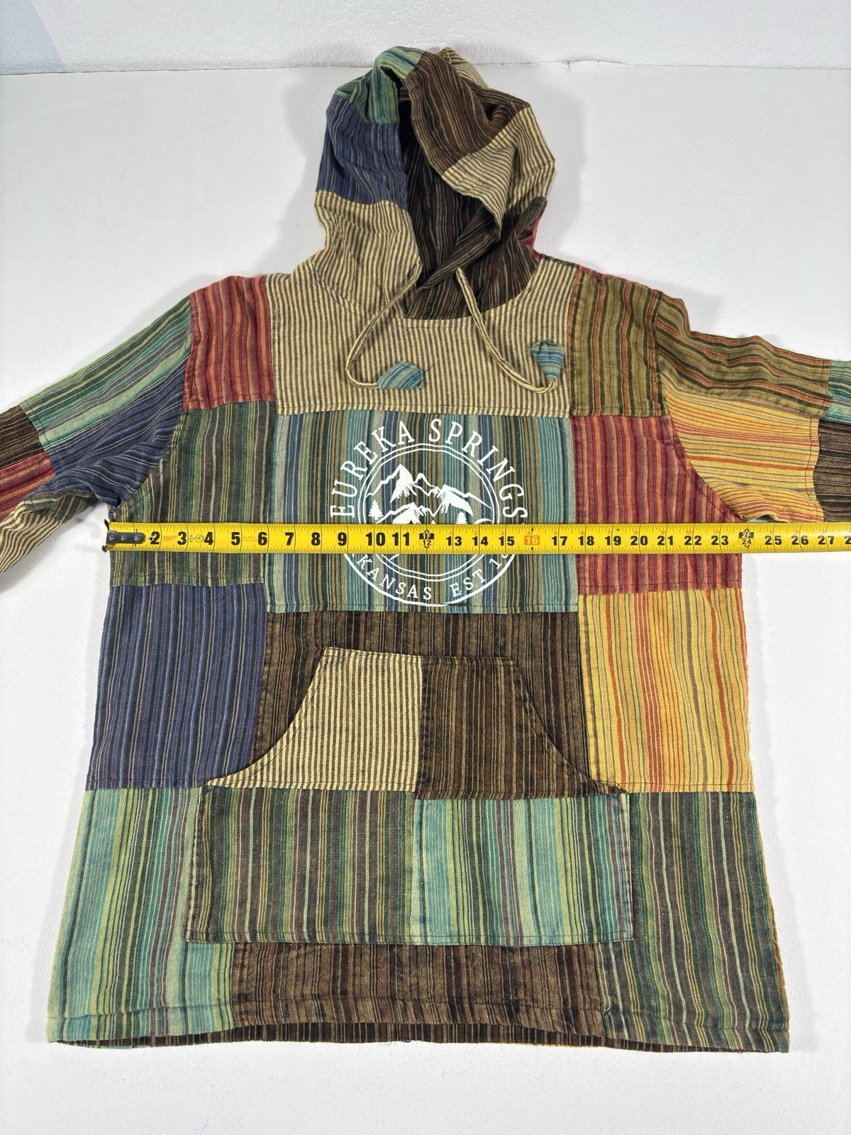 Like International Patchwork Hoodie Boho Hippie Festival Nepal XL Cotton Tassel