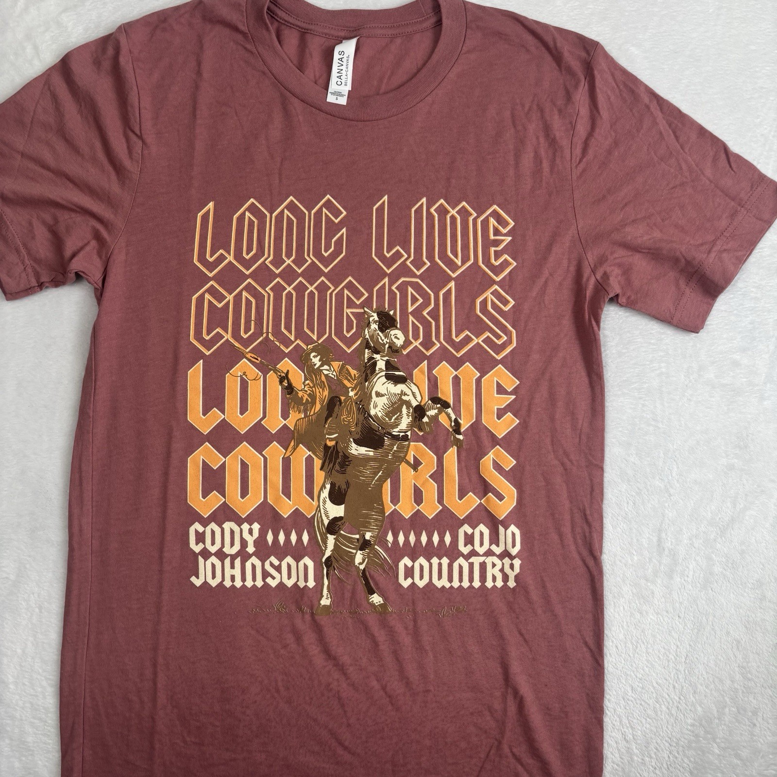 Bella + Canvas Long Live Cowgirls Cody Johnson Cojo Country SS Shirt Size Small