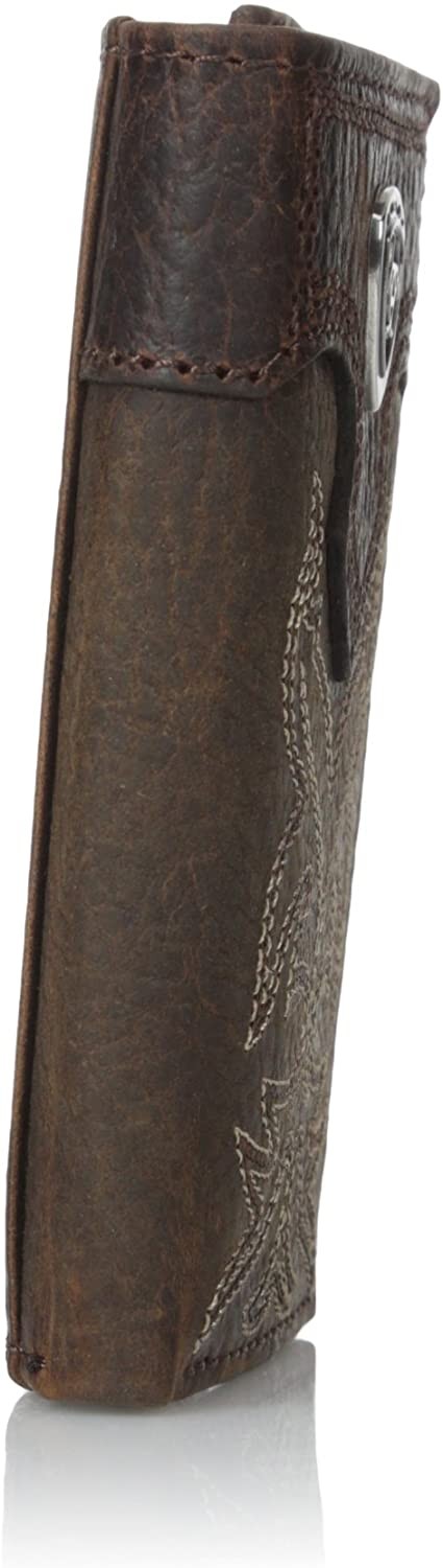Ariat Men’s Boot Embroidery Brown Tri-Fold Wallet