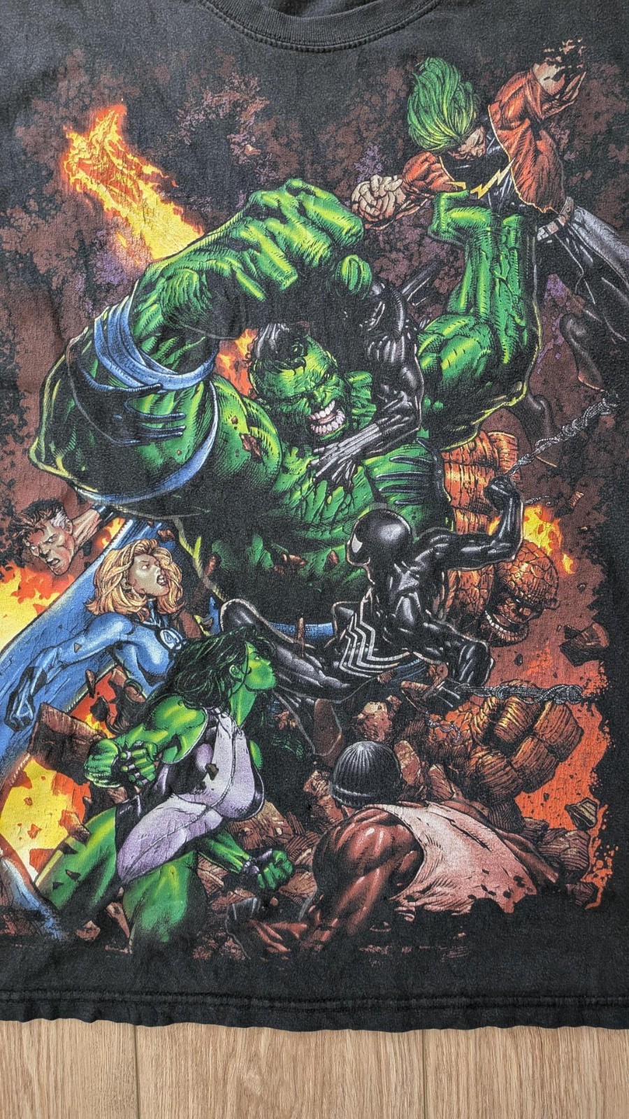 Rare Vintage Marvel Mad Engine World War Hulk T-Shirt Large
