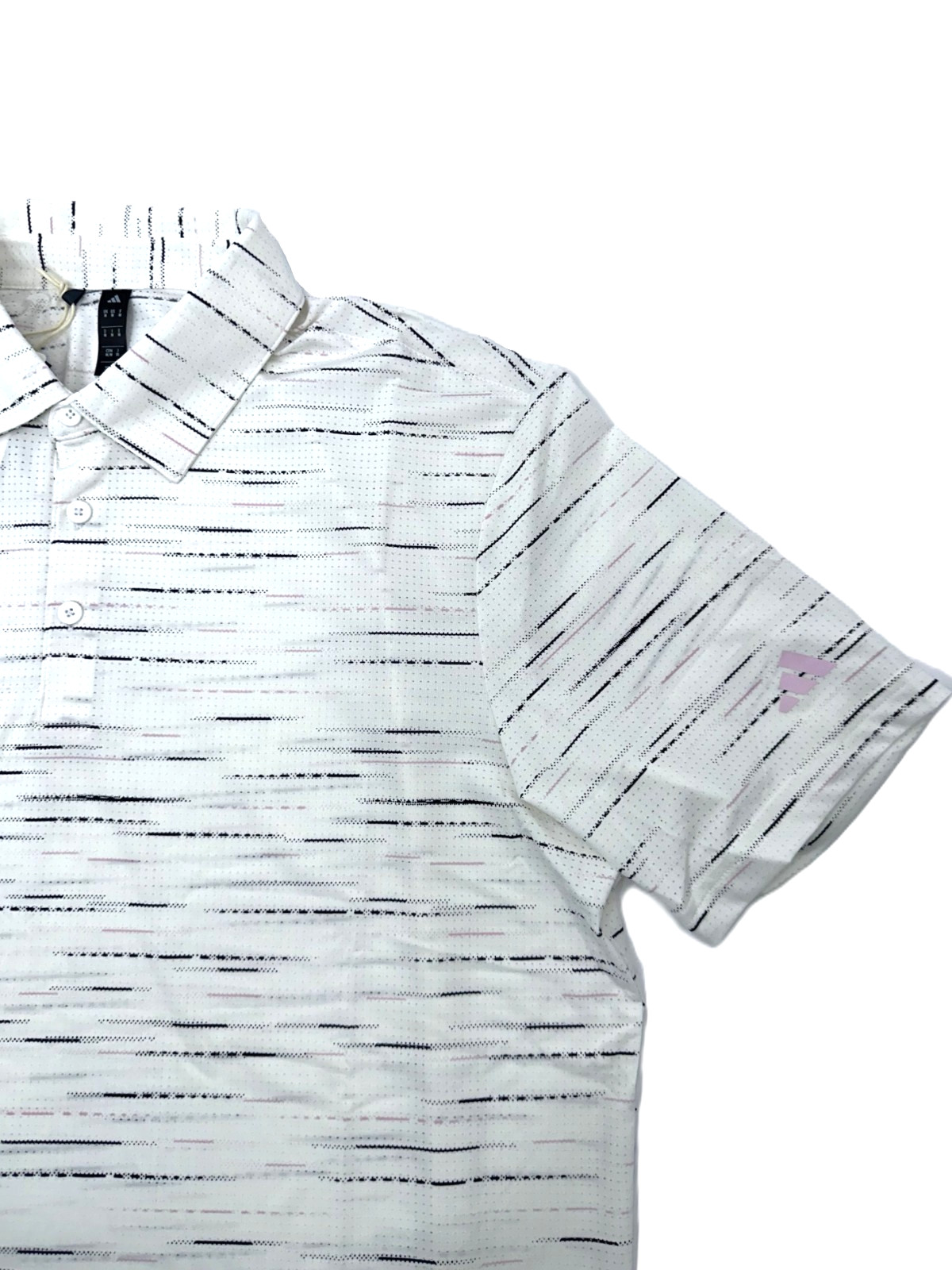 $70 Adidas Men’s Ultimate365 Mesh Printed Polo Shirt – Clear Pink – Medium – New